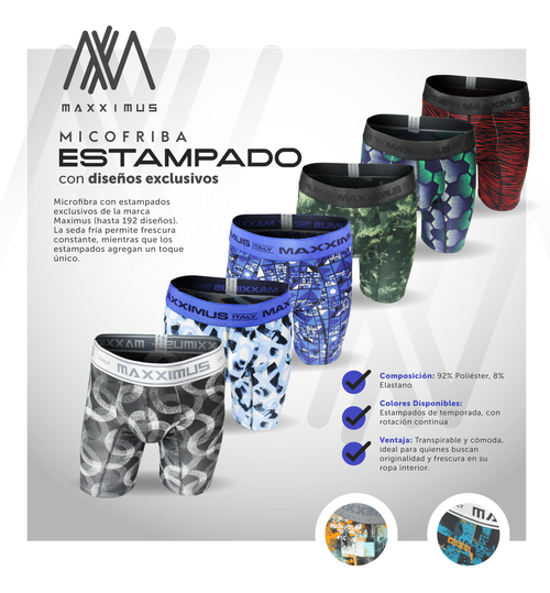 6 Boxer Microfibra Estampados  + REGALO!🎁