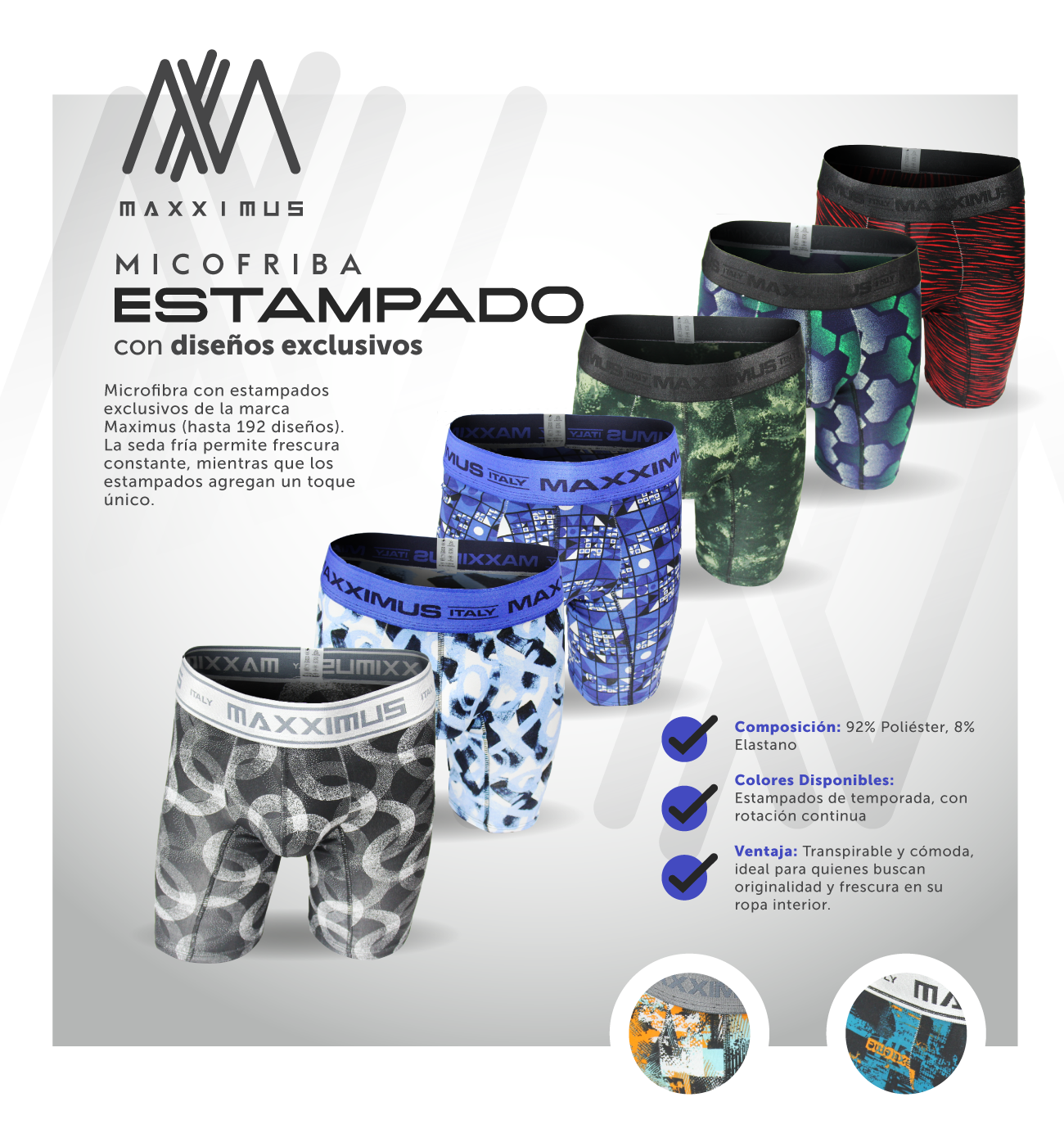 6 Boxer Microfibra Estampados  + REGALO!🎁