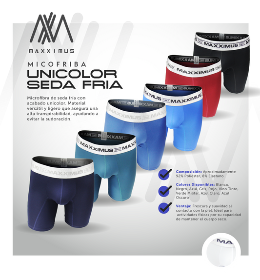 Pack x6 Boxer Microfibra Lycra Unicolor + REGALO!🎁